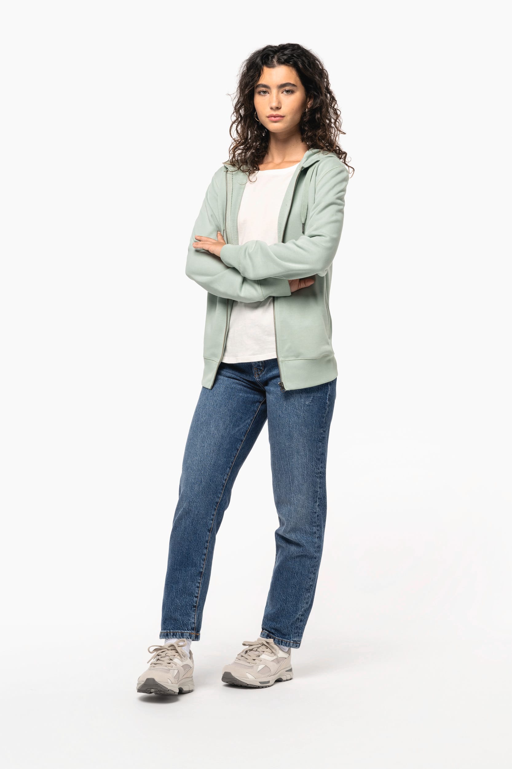 Sweat-shirt french terry écoresponsable zippé à capuche unisexe – vue 11