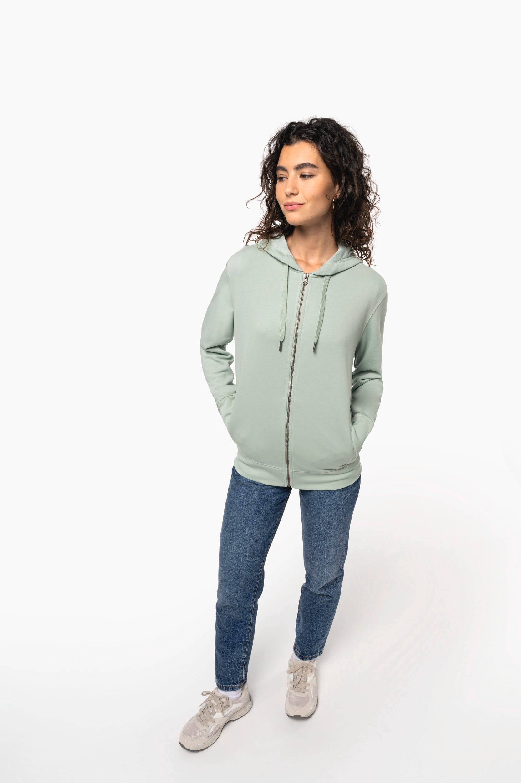 Sweat-shirt french terry écoresponsable zippé à capuche unisexe – vue 10