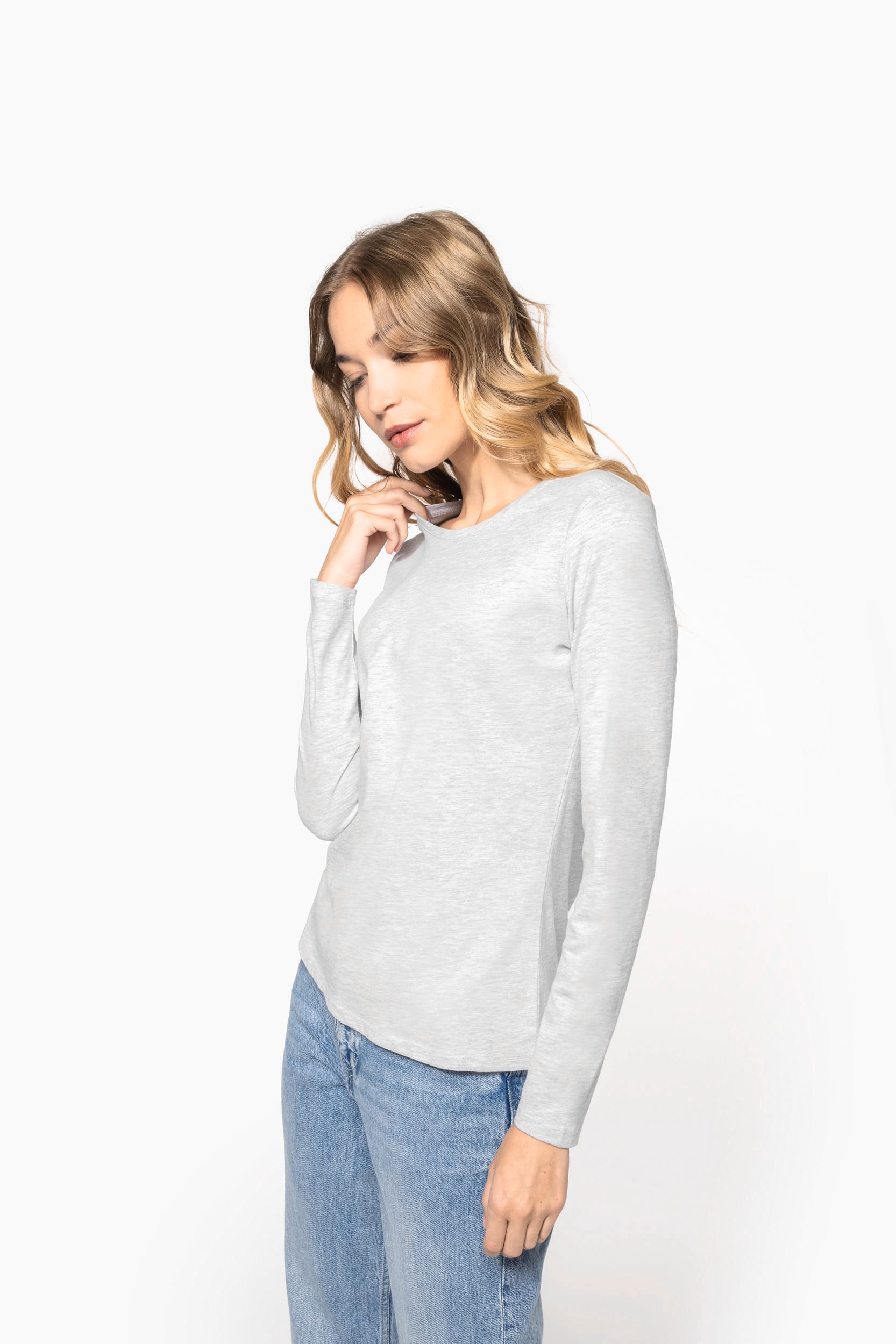 T-shirt col rond manches longues femme – vue 1