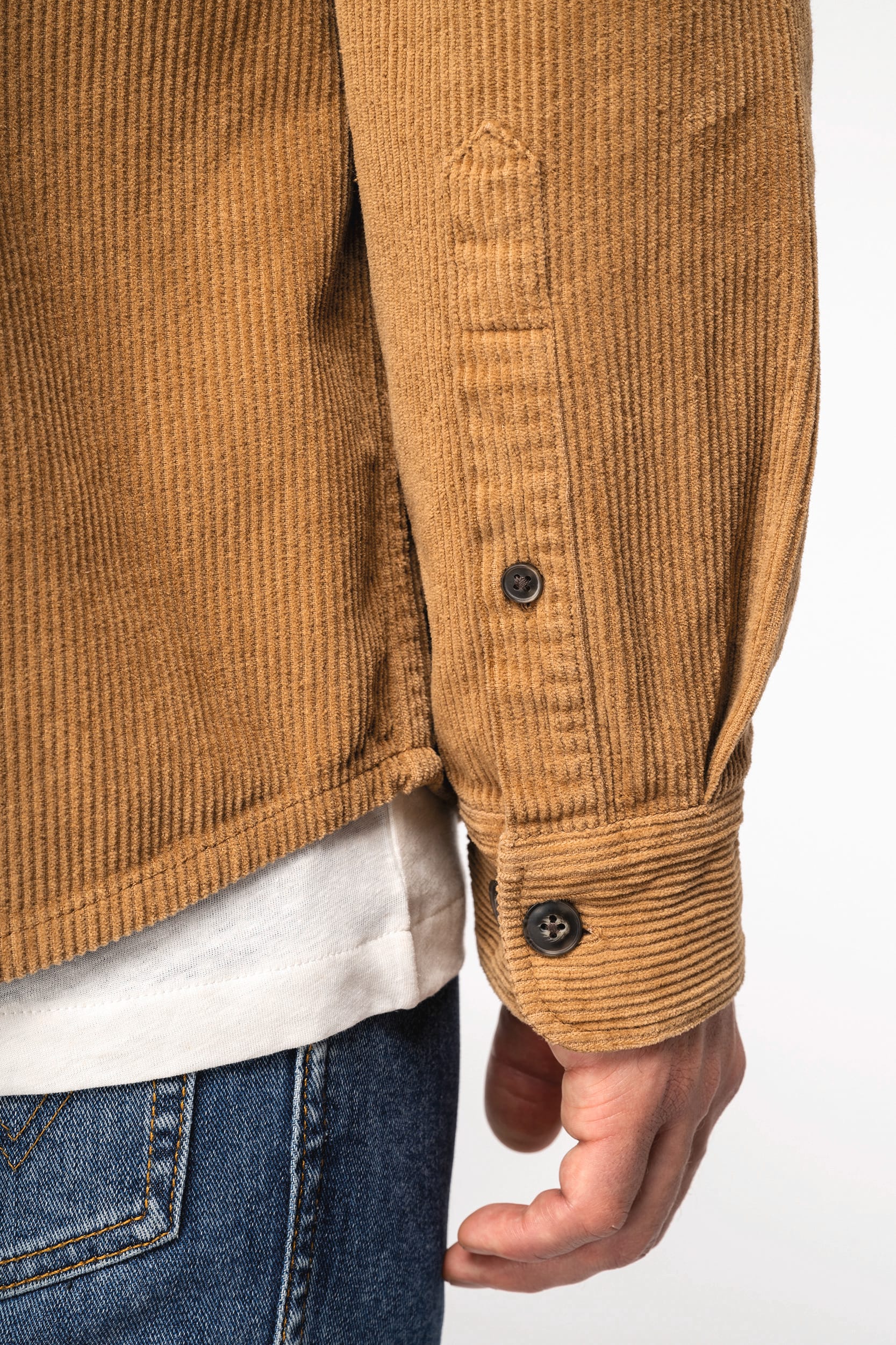 Surchemise écoresponsable délavée en velours côtelé homme – vue 9