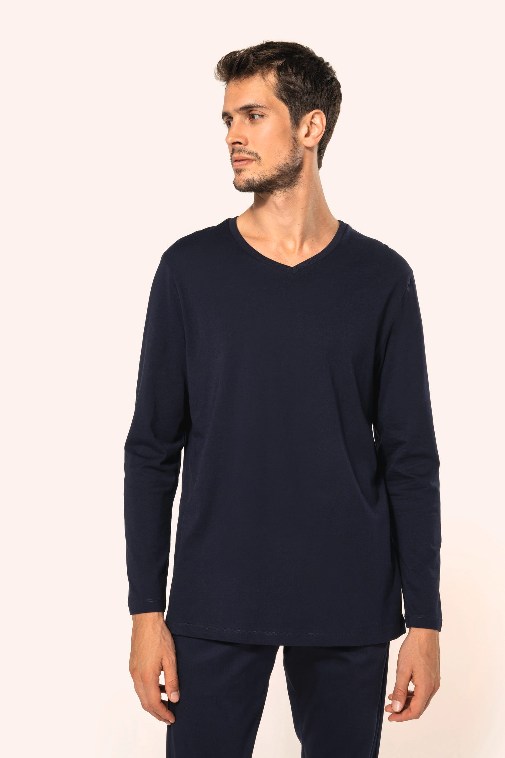 T-shirt Supima® col V manches longues homme – vue 5