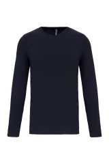 T-shirt col rond manches longues homme coloris Navy