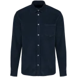Chemise manches longues en velours homme coloris Washed dark navy