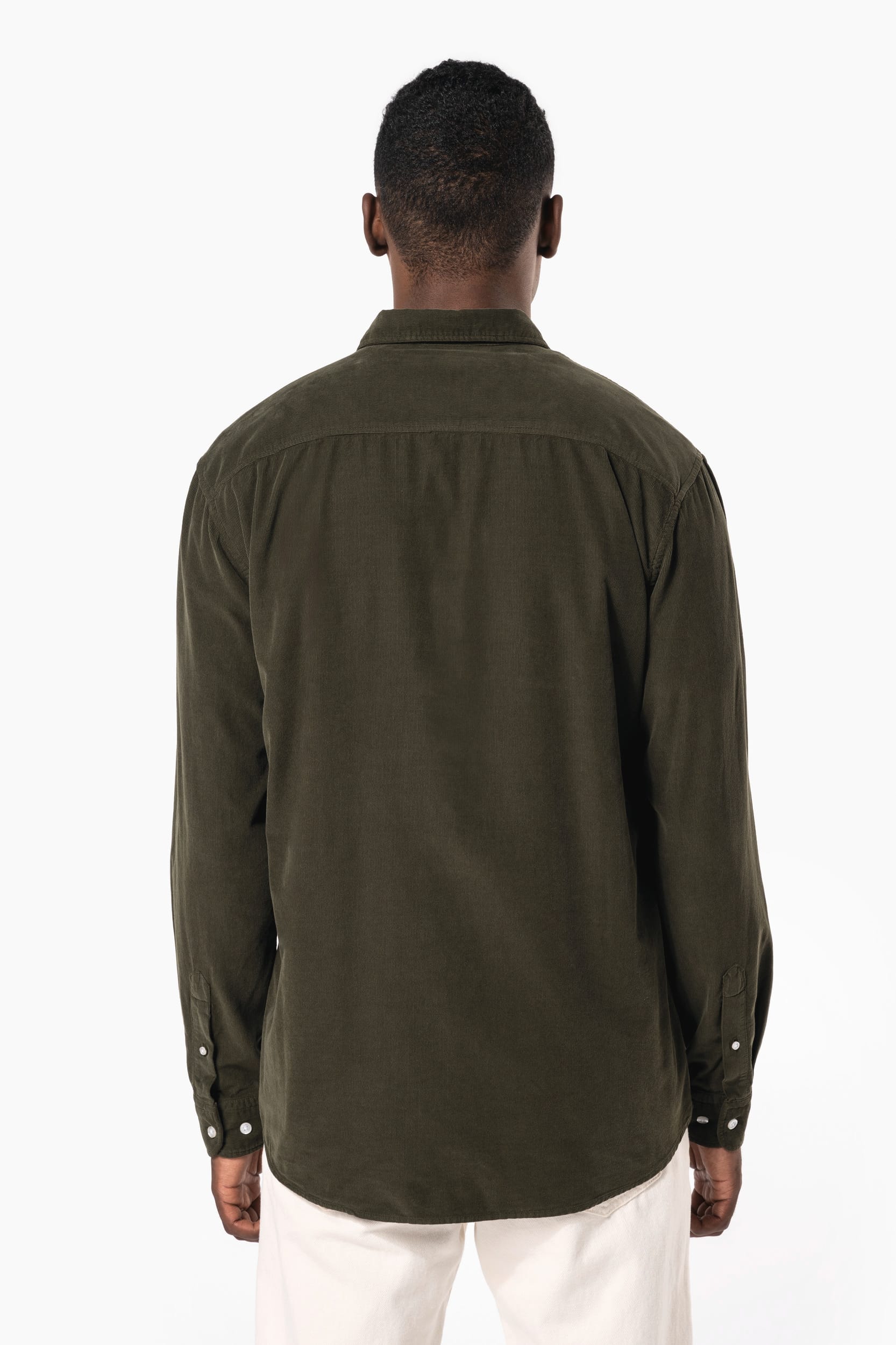 Chemise manches longues en velours homme – vue 2