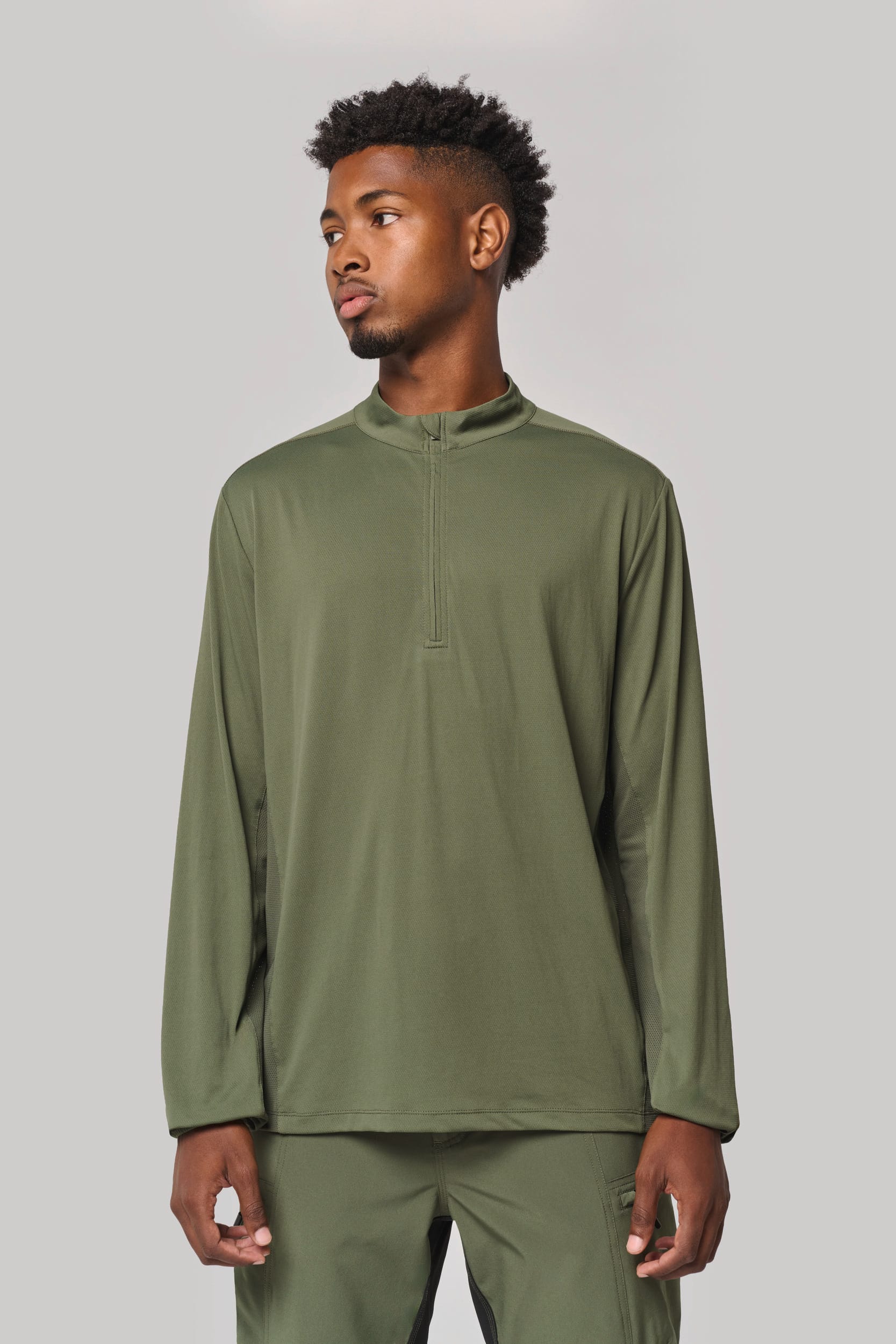 T-shirt outdoor col 1/4 zip manches longues unisexe – vue 2