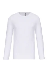 T-shirt col rond manches longues homme coloris White