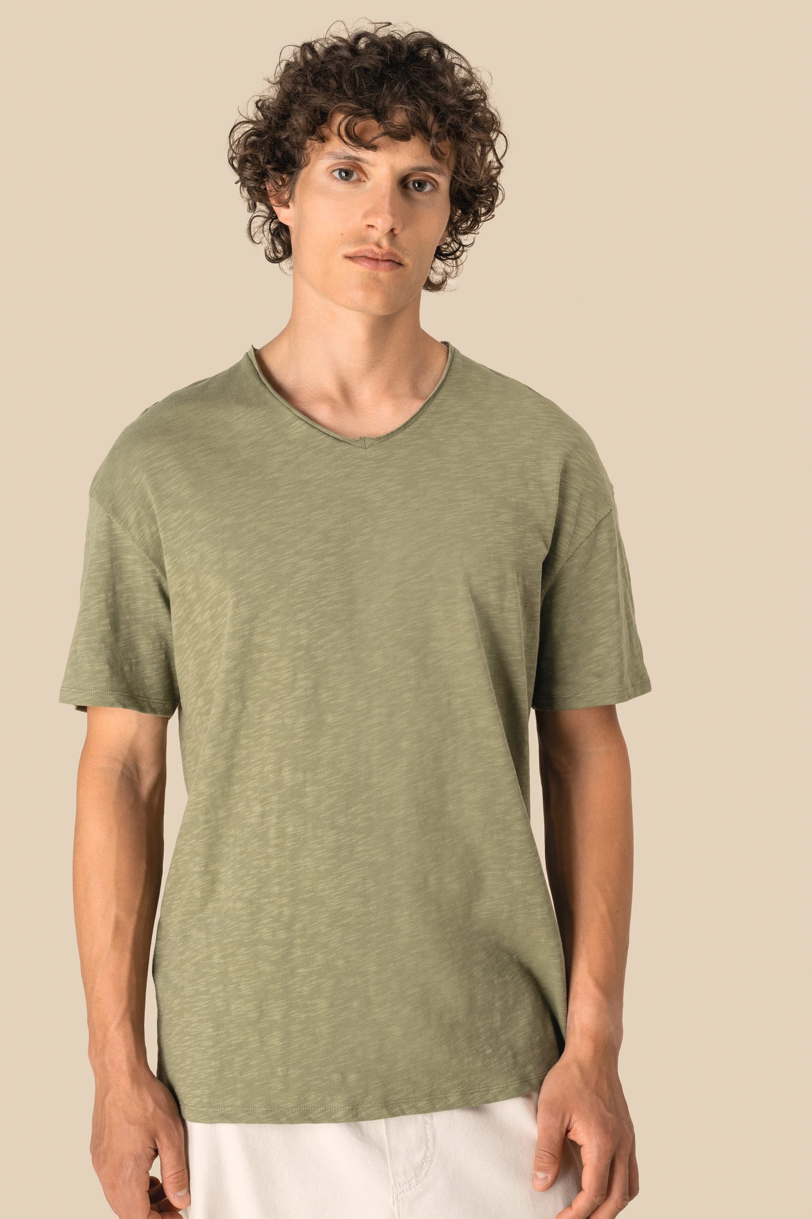 T-shirt écoresponsable col slub à épaules tombantes homme – vue 1