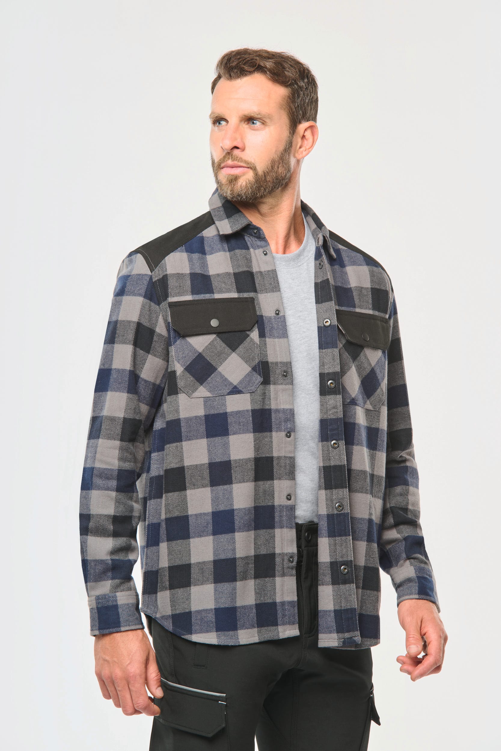 Chemise à carreaux avec poches homme – vue 1