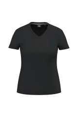 T-shirt écoresponsable col V antibactérien femme coloris Black