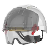 Casque de sécurité EVO® VISTAlens™ micro-visière, ventilé, avec sur-lunette integrée anti-buée, anti-rayures KN coloris White