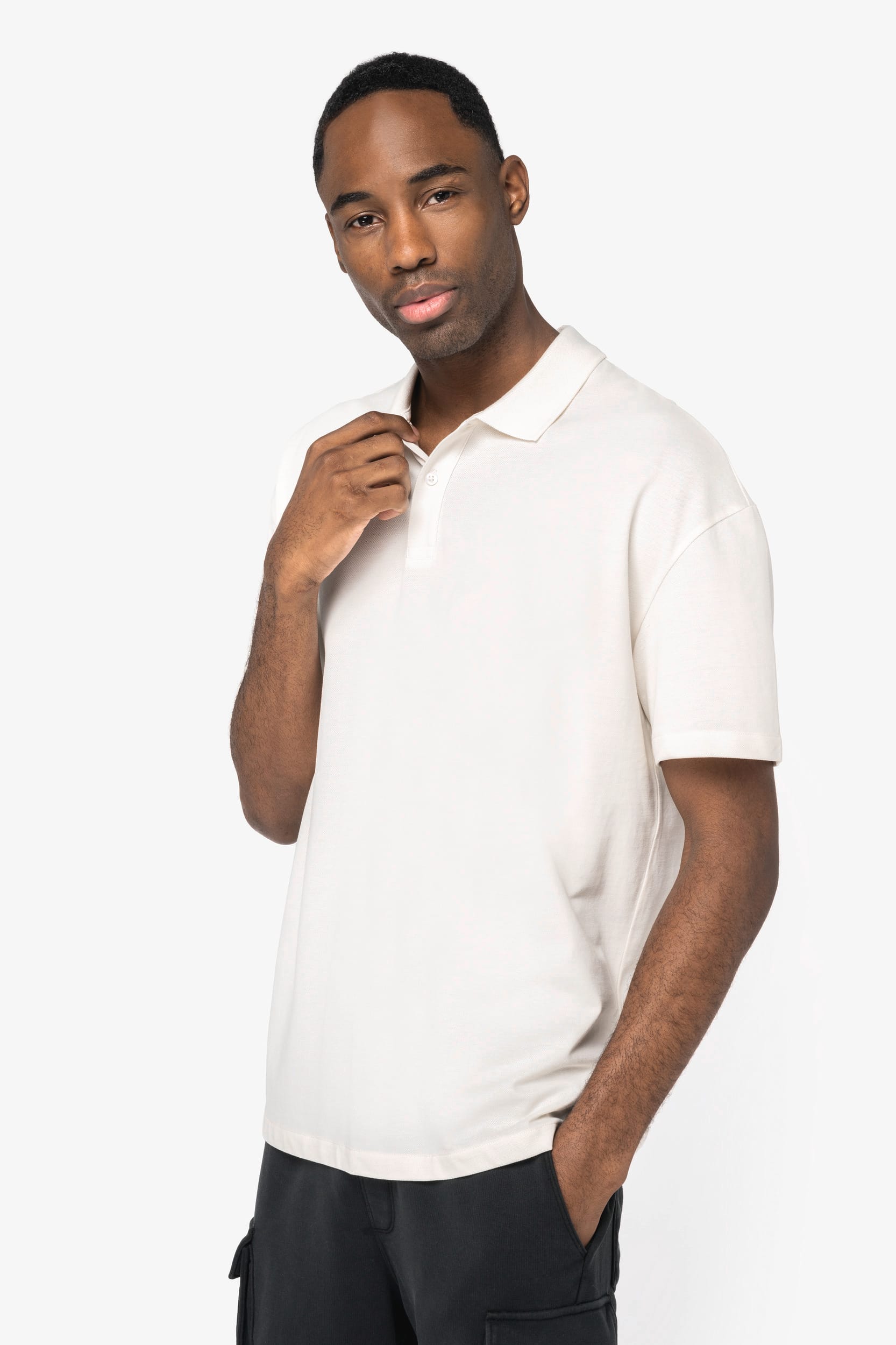 Polo écoresponsable maille piquée à épaules tombantes homme – vue 3
