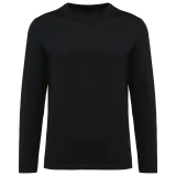 T-shirt Supima® col V manches longues homme coloris Black