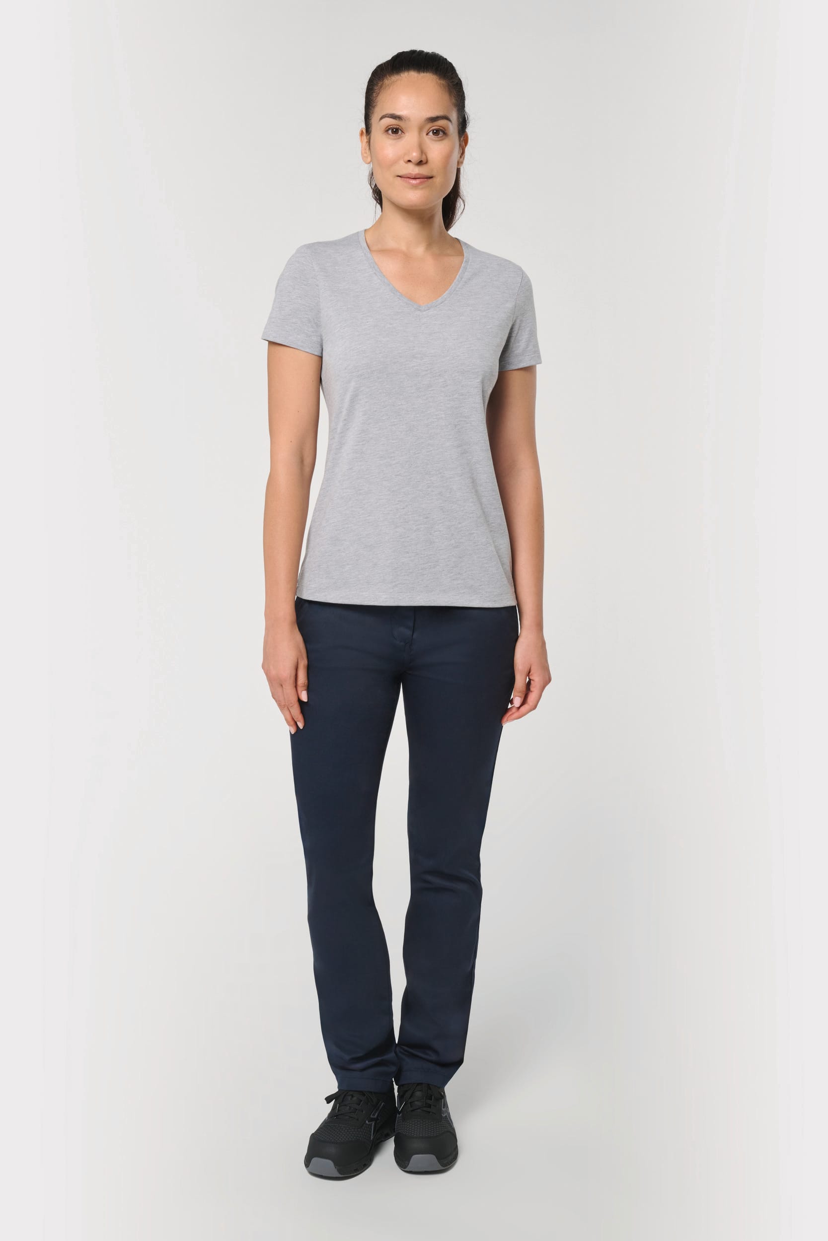 T-shirt écoresponsable col V antibactérien femme – vue 4