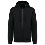 Sweat-shirt french terry écoresponsable zippé à capuche unisexe coloris Black