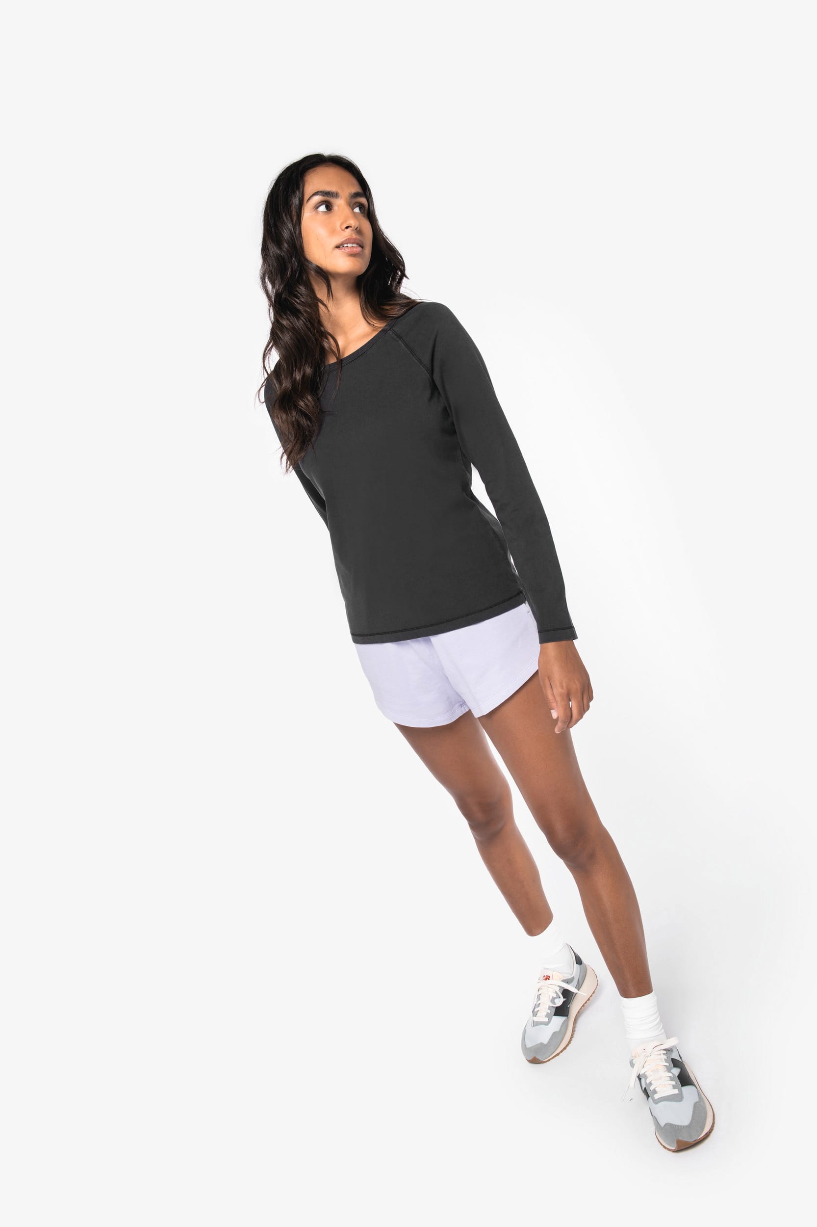 T-shirt écoresponsable raglan manches longues femme – vue 2