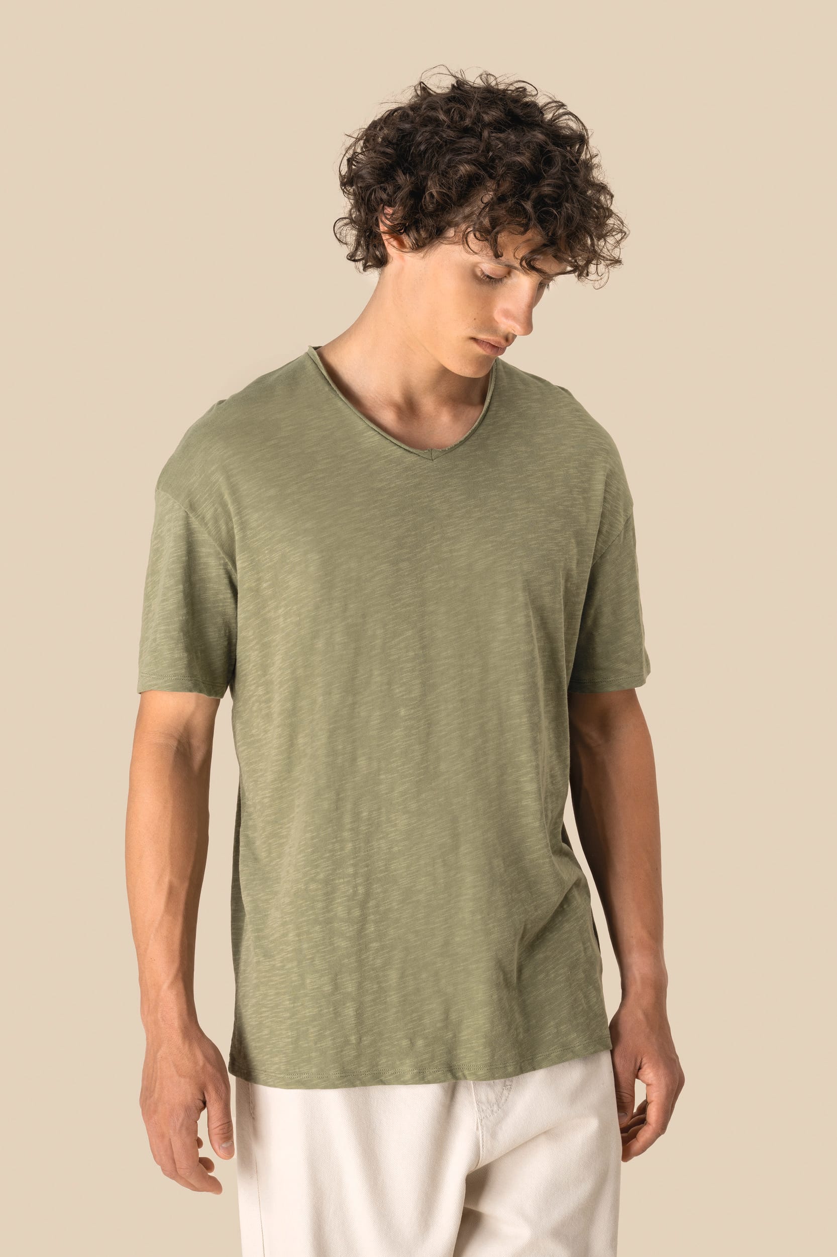 T-shirt écoresponsable col slub à épaules tombantes homme – vue 4