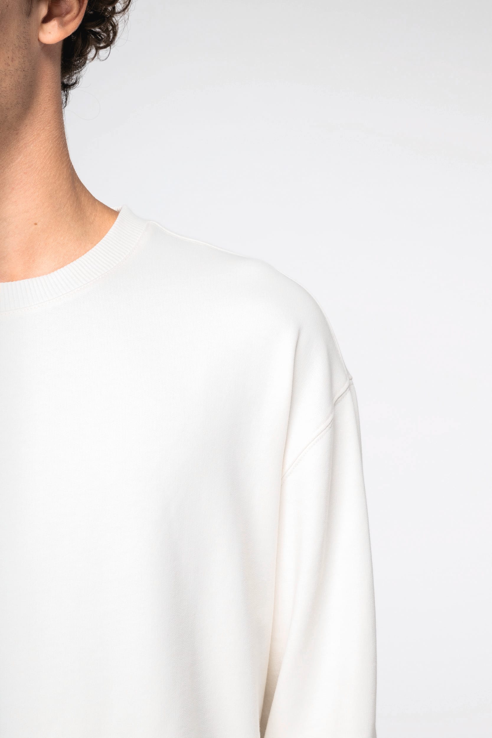 Sweat-shirt écoresponsable à col rond à épaules tombantes French Terry unisexe – vue 7