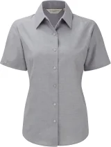 Chemise femme manches courtes Oxford coloris Silver