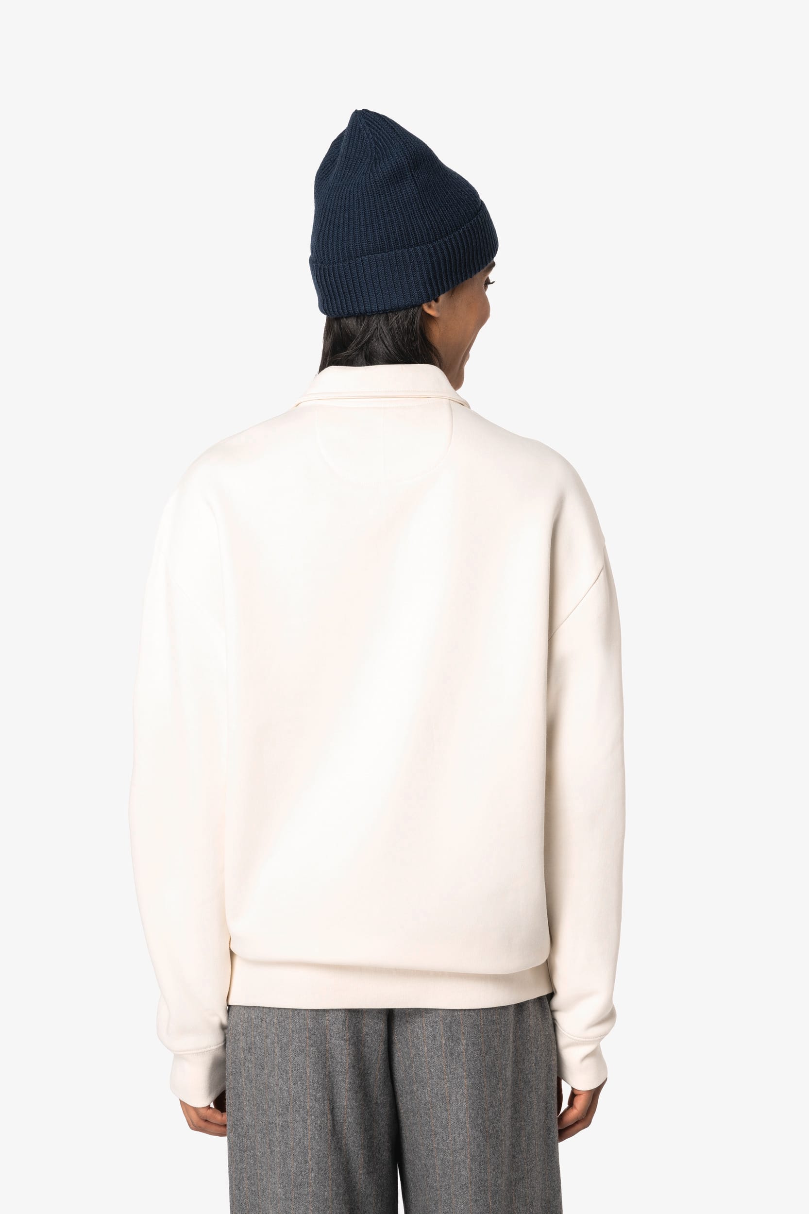 Sweat-shirt écoresponsable quart zip col polo à épaules tombantes unisexe – vue 6