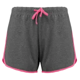 Short de sport femme coloris Grey Heather / Fluo Pink