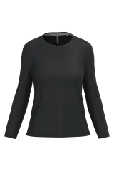 T-shirt col rond manches longues femme coloris Black