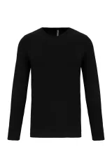T-shirt col rond manches longues homme coloris Black