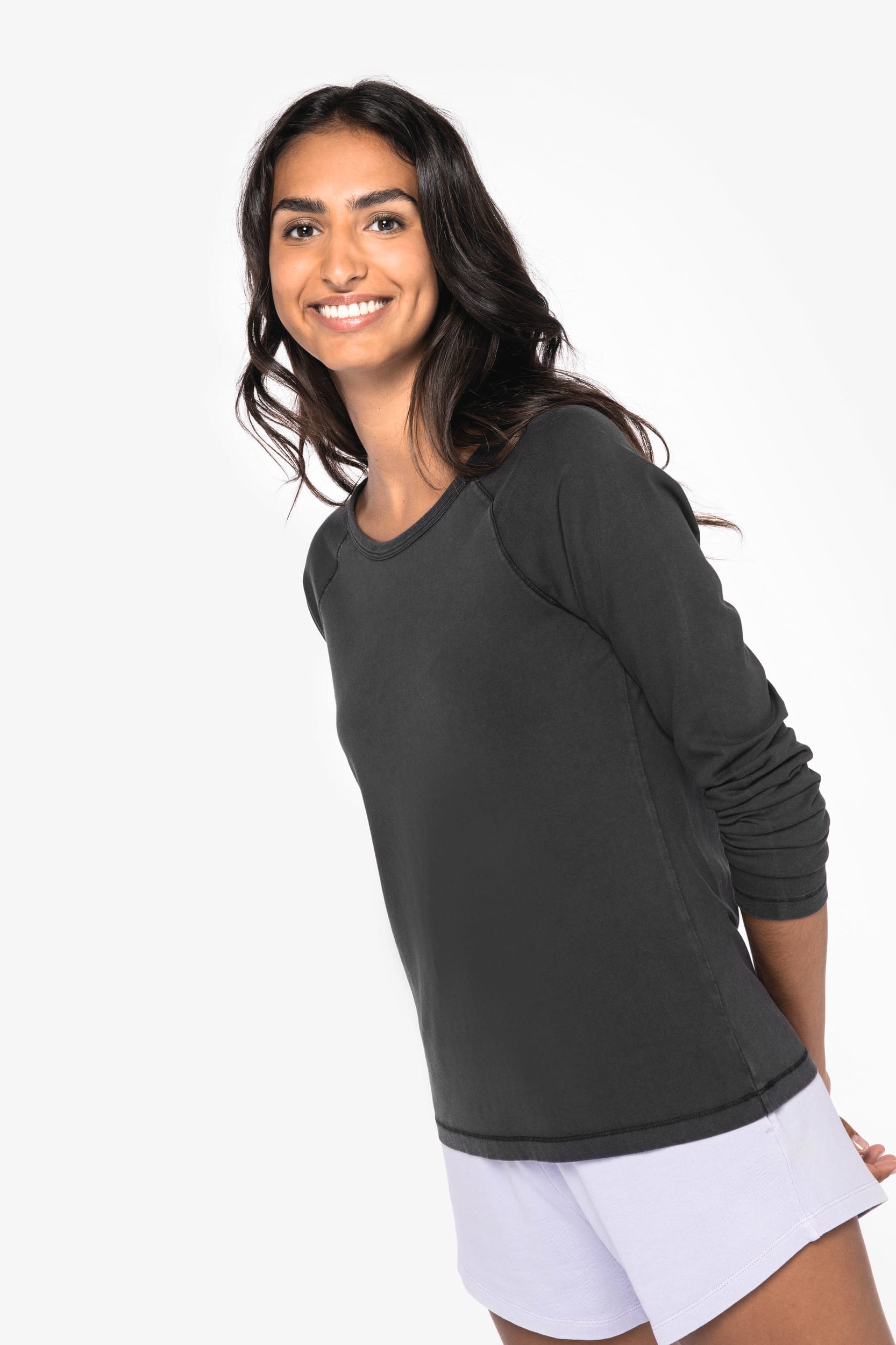 T-shirt écoresponsable raglan manches longues femme – vue 1