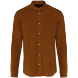 Chemise manches longues en velours homme coloris Washed Brandy