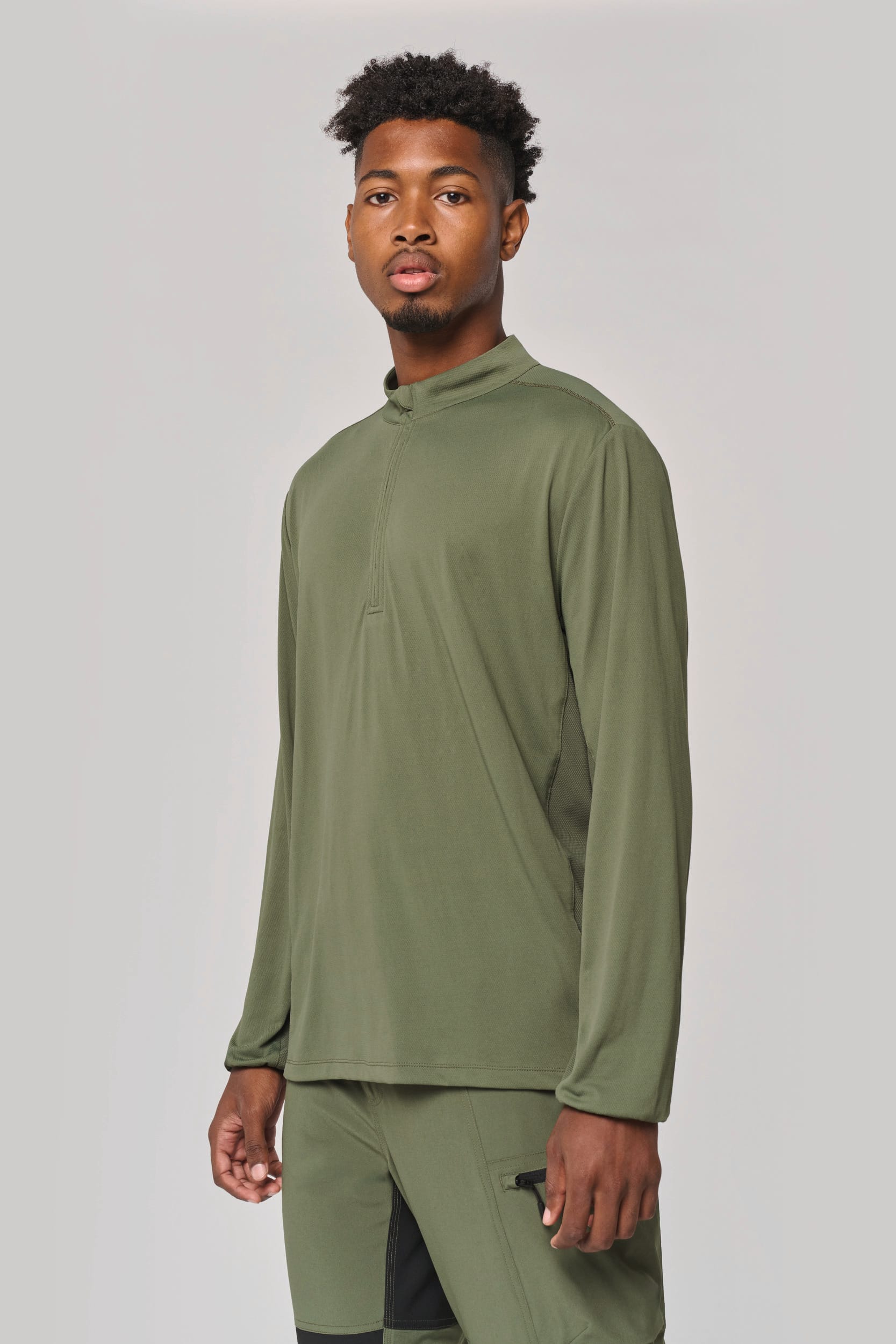 T-shirt outdoor col 1/4 zip manches longues unisexe – vue 4