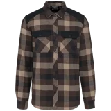 Chemise à carreaux avec poches homme coloris Chocolate / Dark Beige Checked / Black