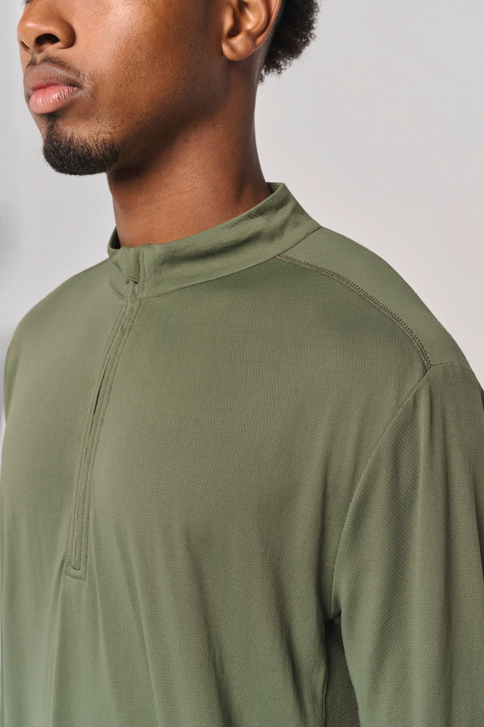 T-shirt outdoor col 1/4 zip manches longues unisexe – vue 8