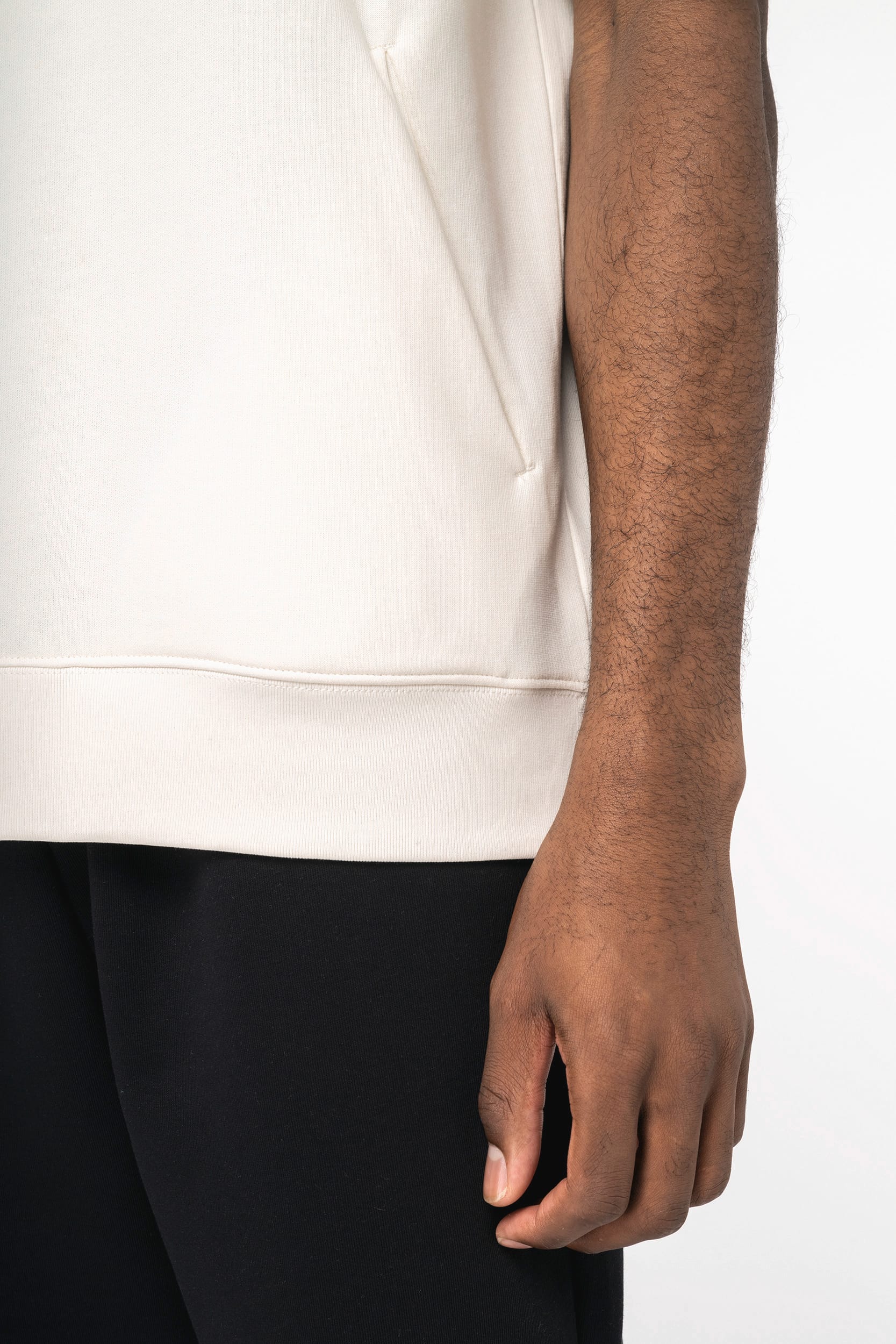 Sweat-shirt écoresponsable à capuche à épaules tombantes manches courtes French Terry unisexe – vue 8