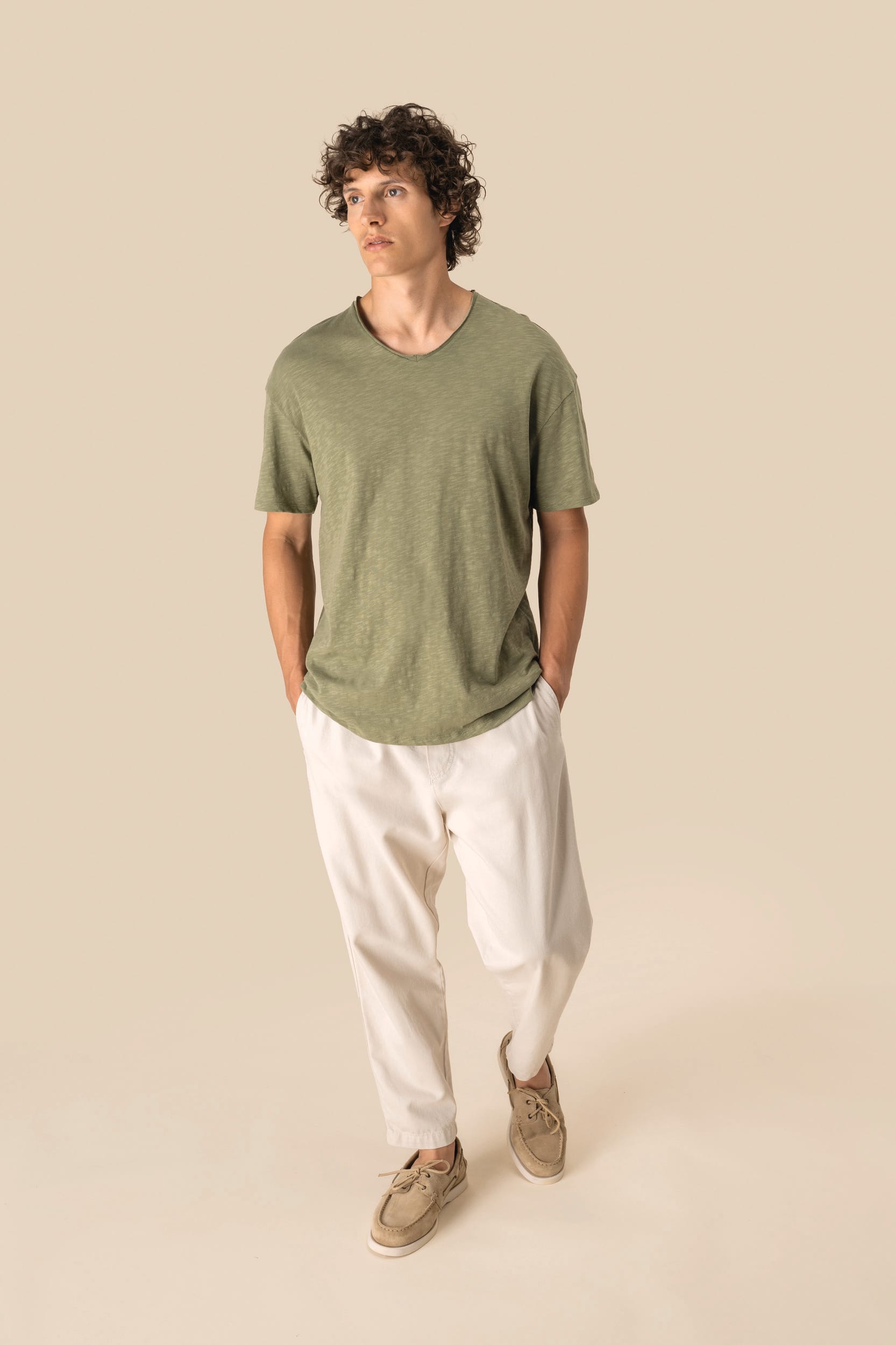 T-shirt écoresponsable col slub à épaules tombantes homme – vue 2