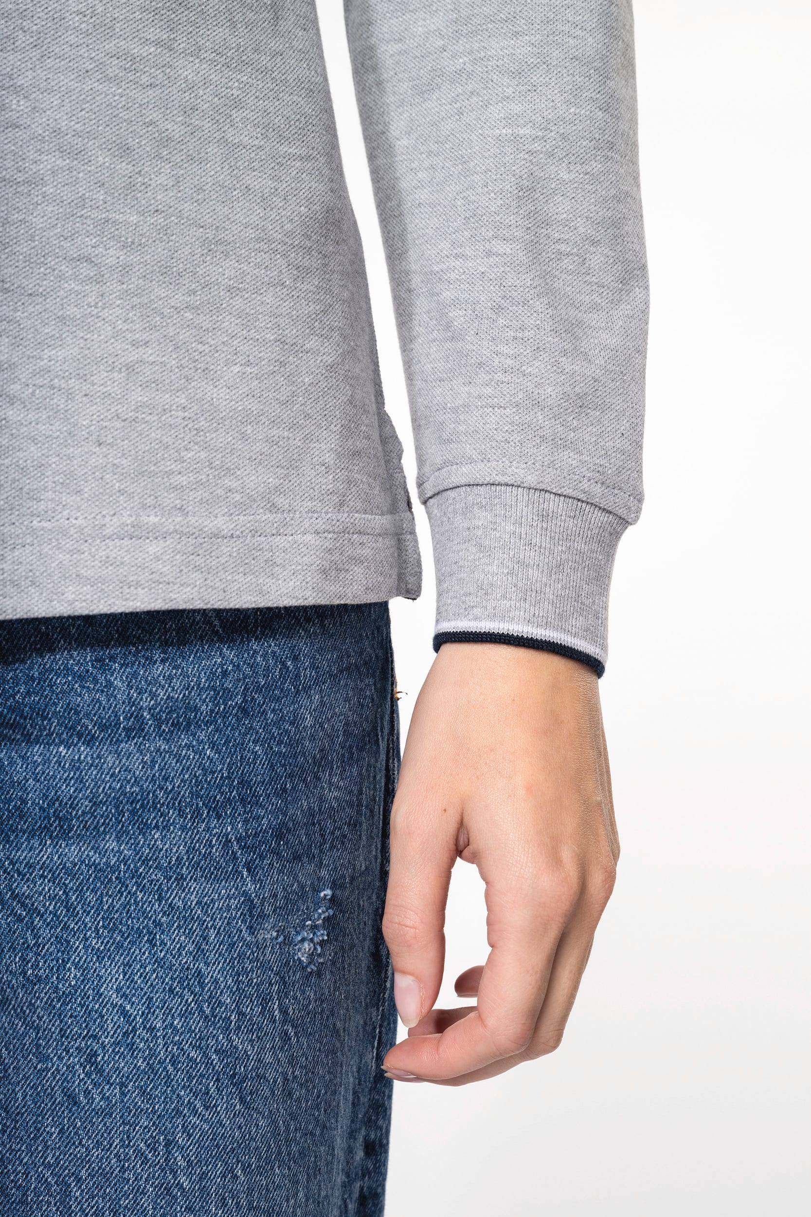Polo maille piquée manches longues femme – vue 5