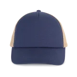 Casquette trucker 5 panneaux en coton canvas - K-up Gold Label coloris Mood Indigo / Beige Sand
