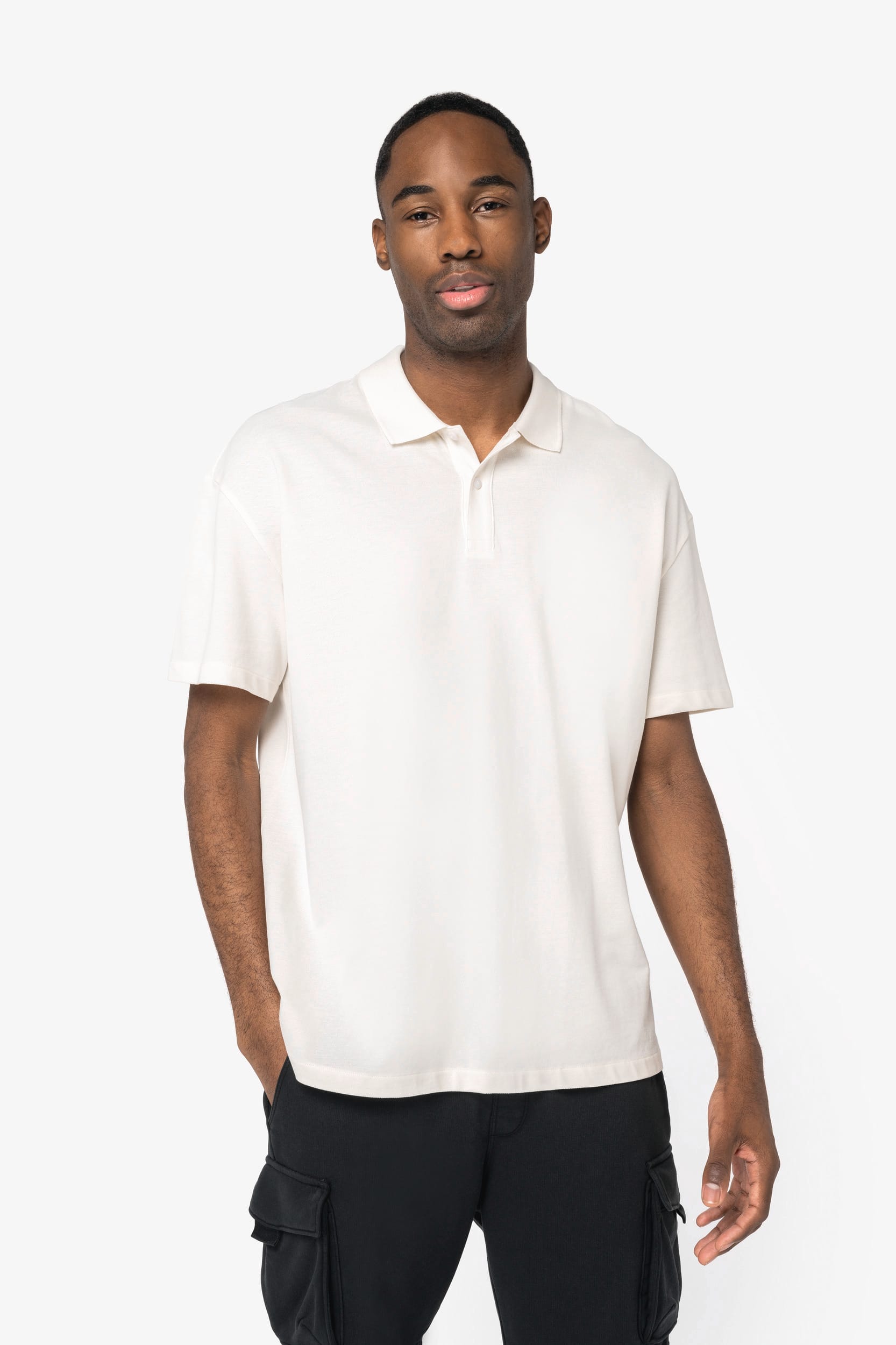 Polo écoresponsable maille piquée à épaules tombantes homme – vue 1