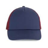 Casquette trucker 5 panneaux en coton canvas - K-up Gold Label coloris Mood Indigo / Cabernet Wine