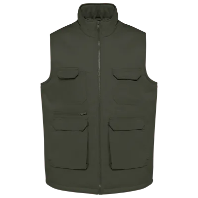 Gilet polycoton multipoches rembourré unisexe