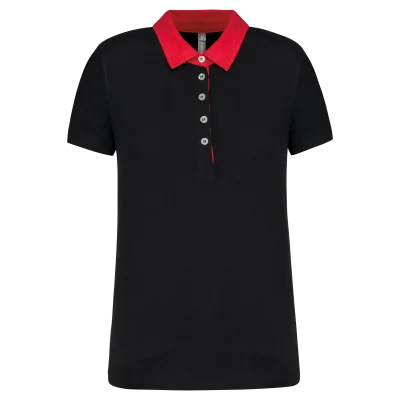 Polo jersey bicolore femme