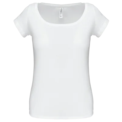 T-shirt col bateau manches courtes femme