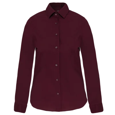 Chemise coton / élasthanne manches longues femme