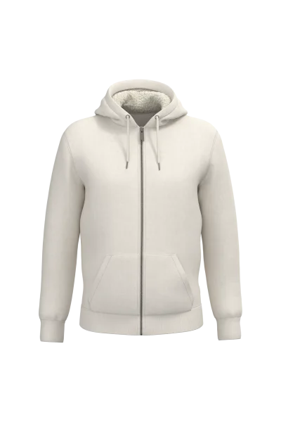 Sweat-shirt écoresponsable zippé doublé en sherpa unisexe