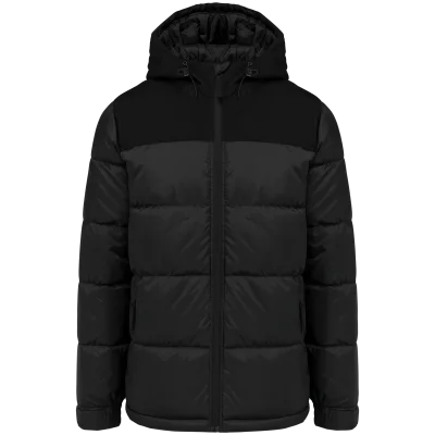 Parka matelassée à capuche bi-ton unisexe