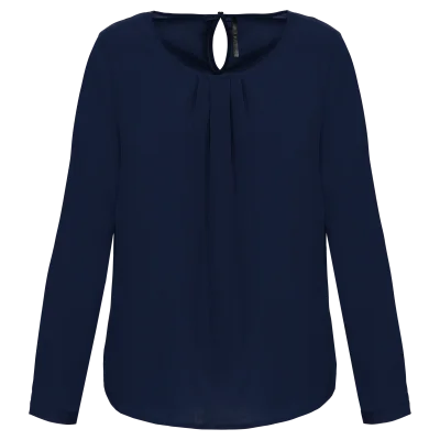 Blouse crêpe manches longues femme