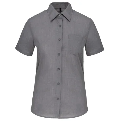 Chemise popeline polycoton manches courtes entretien facile femme