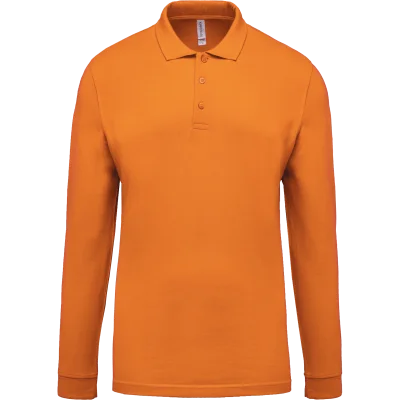 Polo piqué manches longues homme