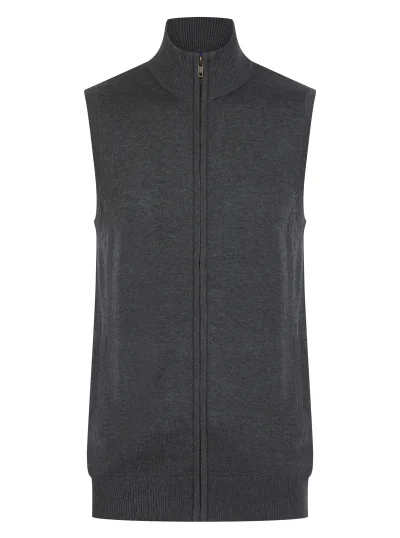 Pull zippé sans manches pour homme