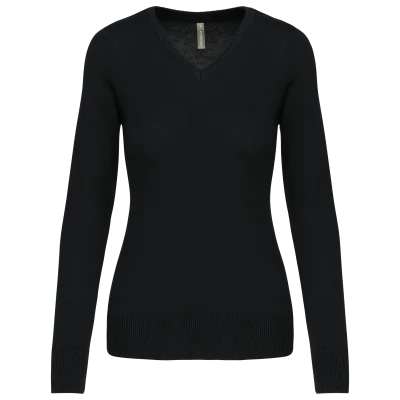 Pull col V femme
