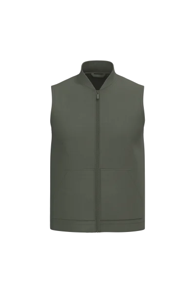Bodywarmer rembourré en sergé écoresponsable à col teddy unisexe