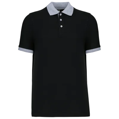 Polo piqué bicolore homme